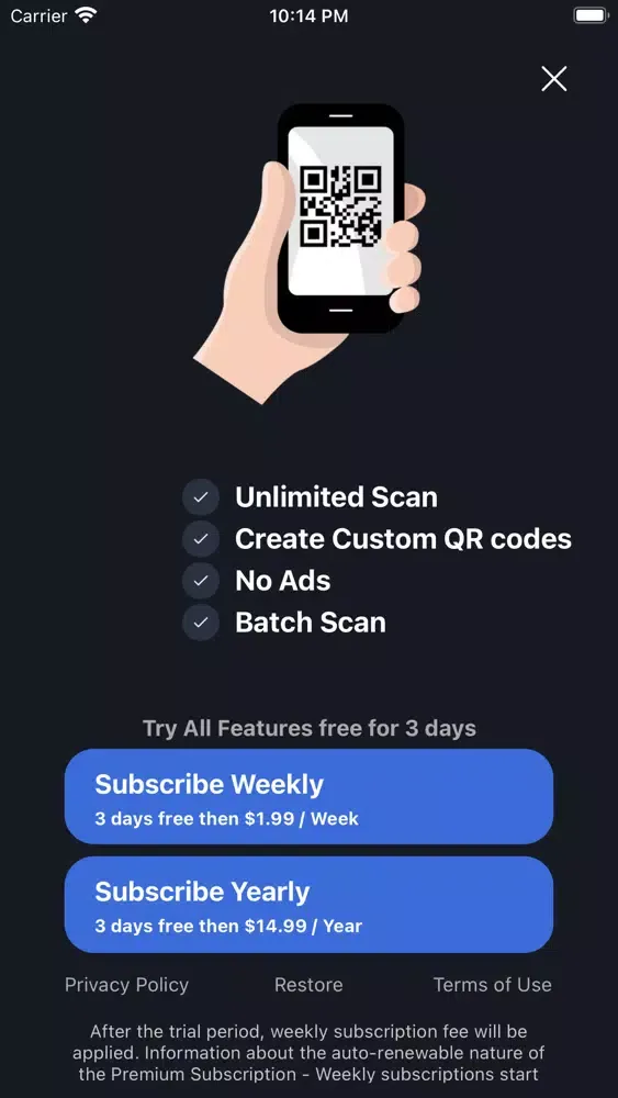 Tangkapan skrin qrCoder Plus