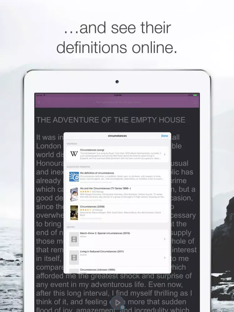 AudioBookPlus: The Return of Sherlock Holmes iPad  스크린샷