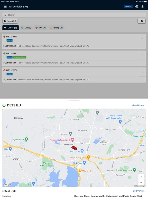 Tangkapan skrin Navstar Tracking iPad 