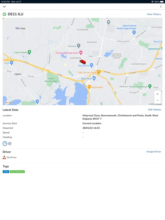 Tangkapan skrin Navstar Tracking iPad 