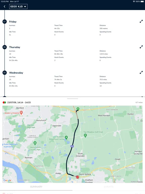 Tangkapan skrin Navstar Tracking iPad 