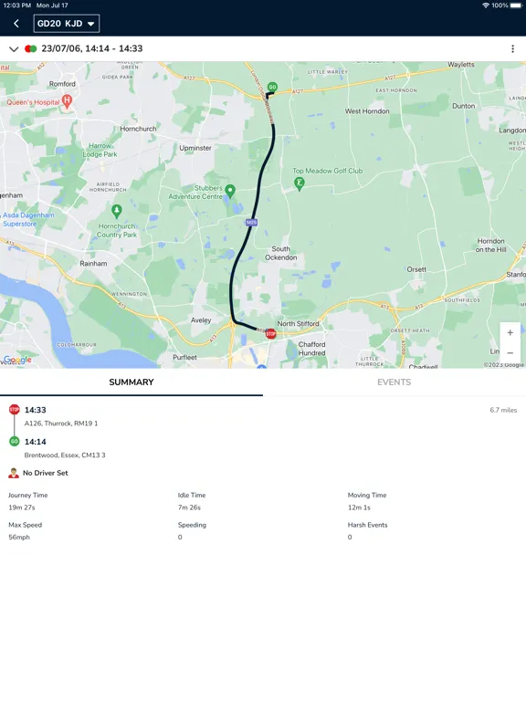 Tangkapan skrin Navstar Tracking iPad 
