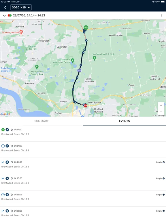 Tangkapan skrin Navstar Tracking iPad 