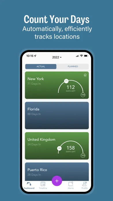 ภาพหน้าจอของ TaxBird - Residency Tracker