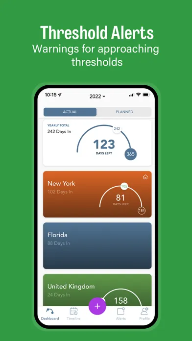 ภาพหน้าจอของ TaxBird - Residency Tracker