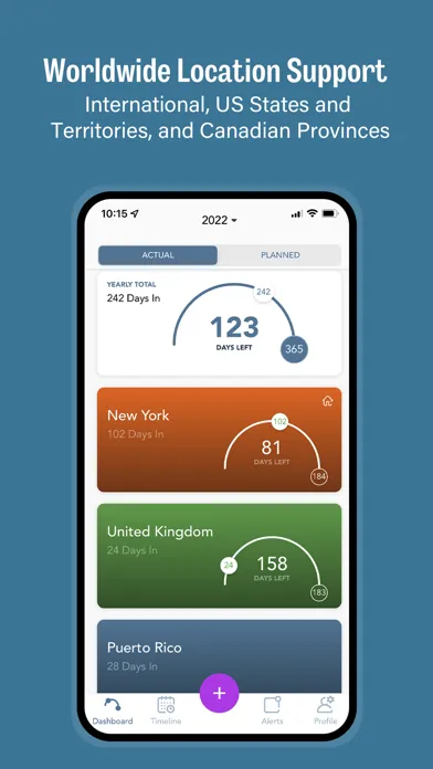 ภาพหน้าจอของ TaxBird - Residency Tracker