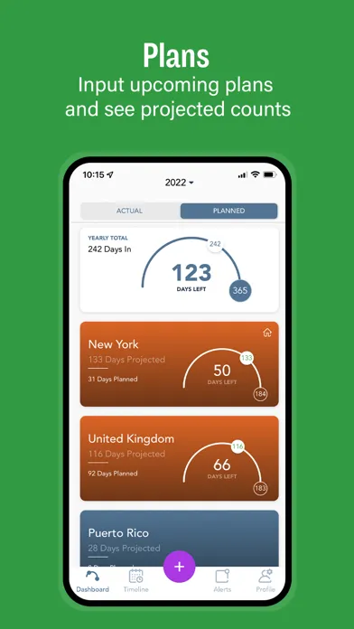 ภาพหน้าจอของ TaxBird - Residency Tracker