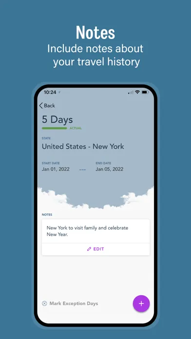 ภาพหน้าจอของ TaxBird - Residency Tracker