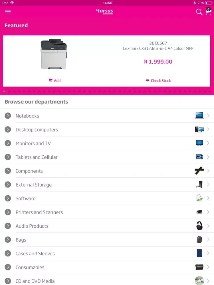 Tarsus Distribution iPad  스크린샷