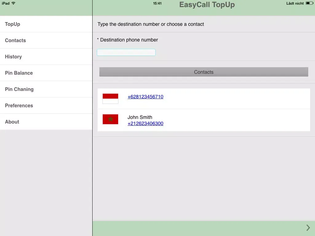 EasyCall TopUp iPad  স্ক্রিনশট