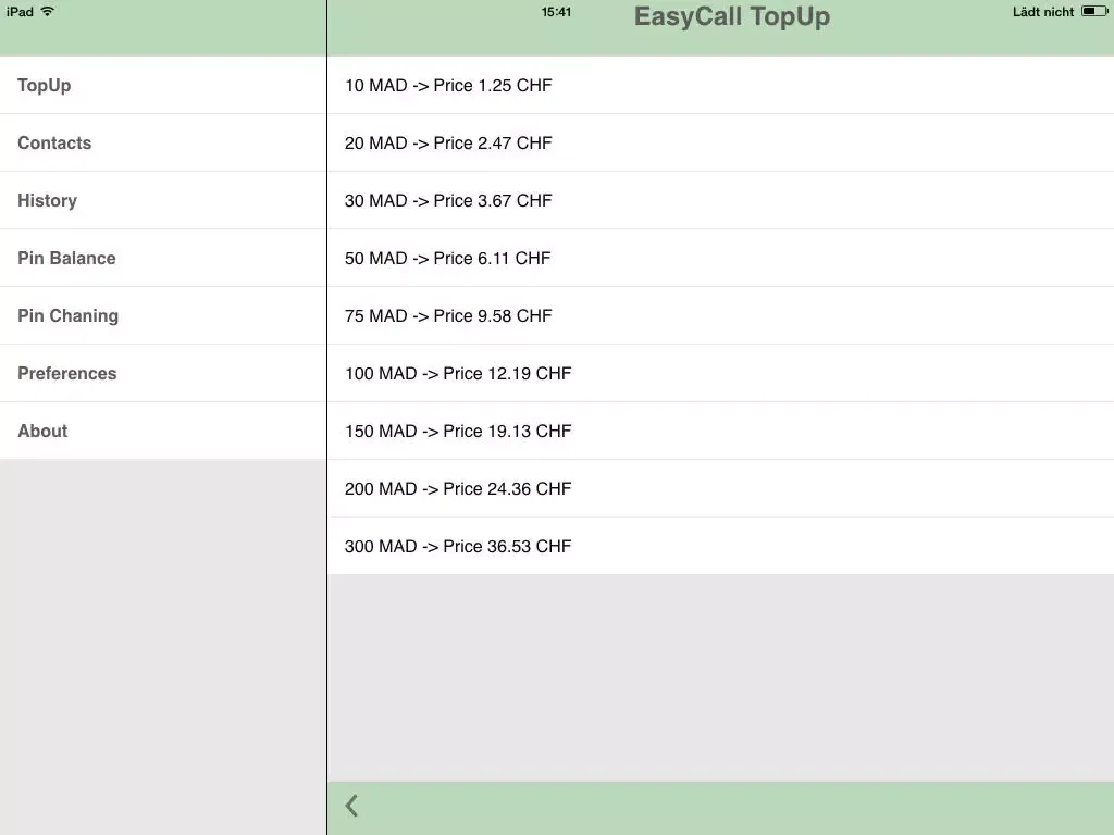 EasyCall TopUp iPad  স্ক্রিনশট