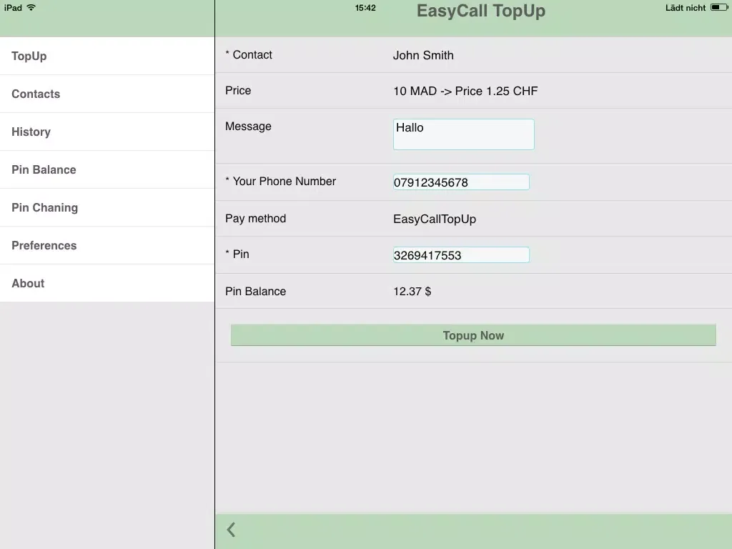 EasyCall TopUp iPad  স্ক্রিনশট