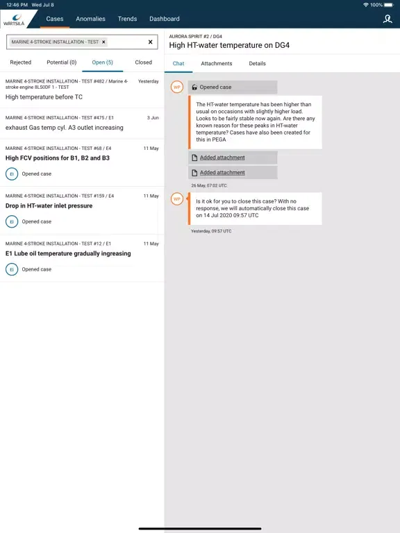 Capturas de pantalla de Wärtsilä Expert Insight iPad 