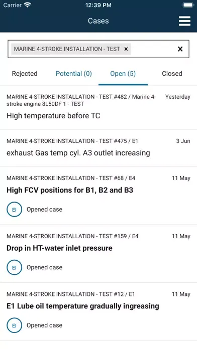 Capturas de pantalla de Wärtsilä Expert Insight