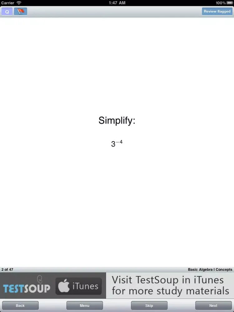 Basic Algebra I Concepts iPad  Screenshots
