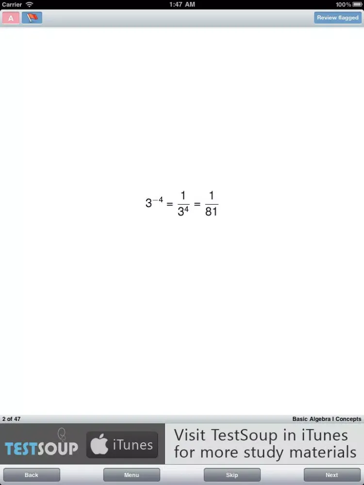 Basic Algebra I Concepts iPad  Screenshots