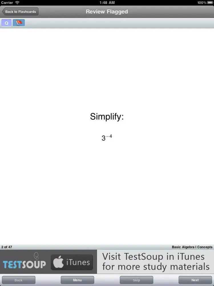 Basic Algebra I Concepts iPad  Screenshots