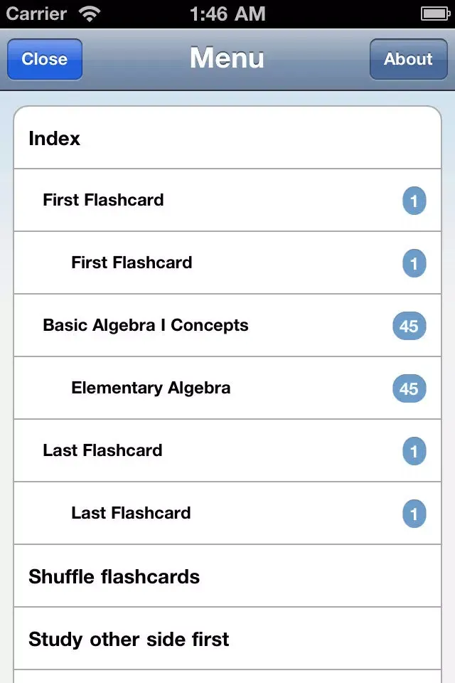 Basic Algebra I Concepts Screenshots