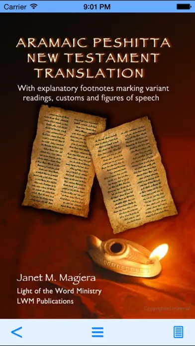 Capturas de tela do Aramaic New Testament