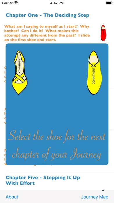 Capturas de tela do New Shoes Journey