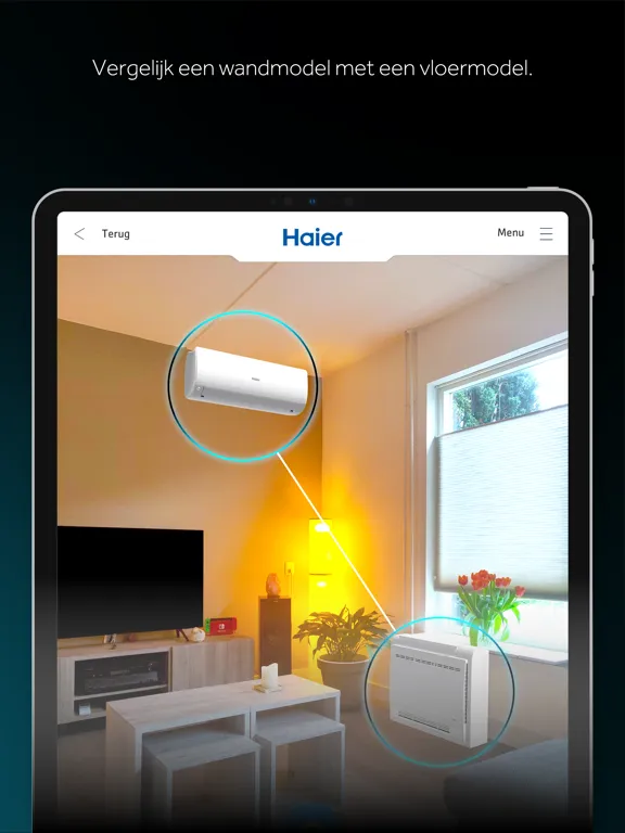 Captures d'écran de Haier Airco Projectie Tool iPad 