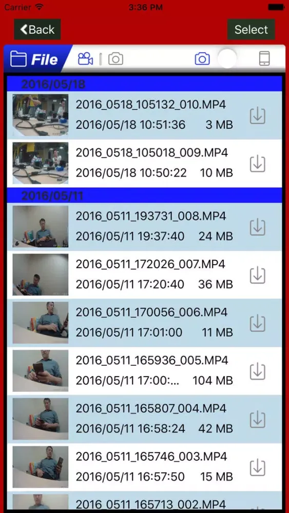 WASPcam App スクリーンショット