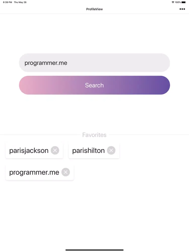 ProfileView iPad  سکرین شاٹس