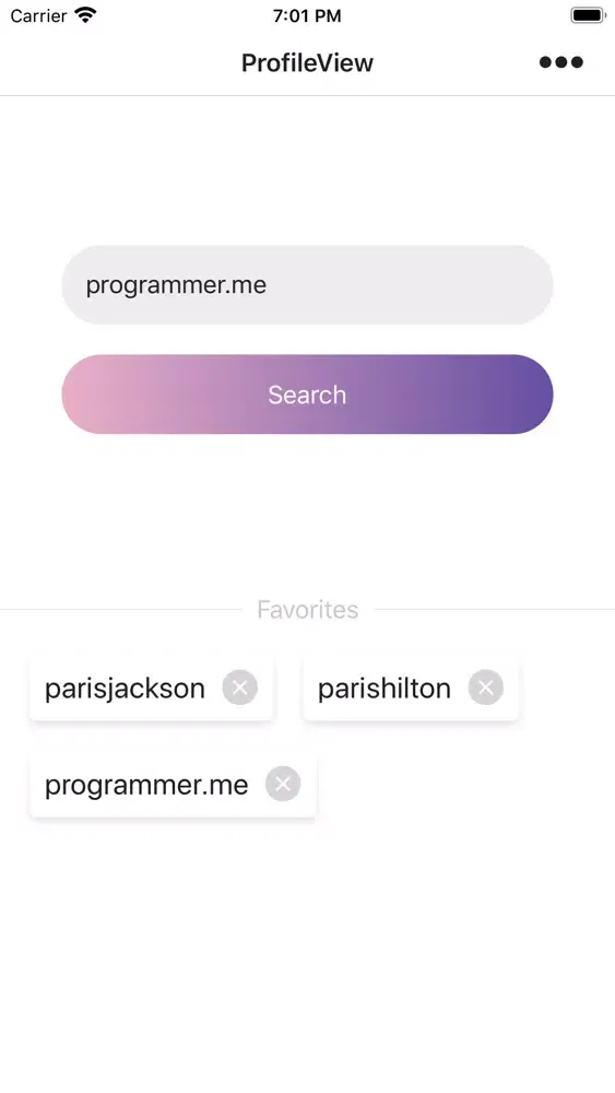 ProfileView سکرین شاٹس