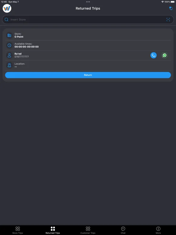 Ảnh chụp màn hình của Wassel Express Driver iPad 