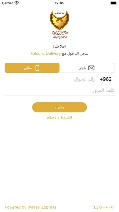 Tangkapan skrin Falcons Delivery Driver
