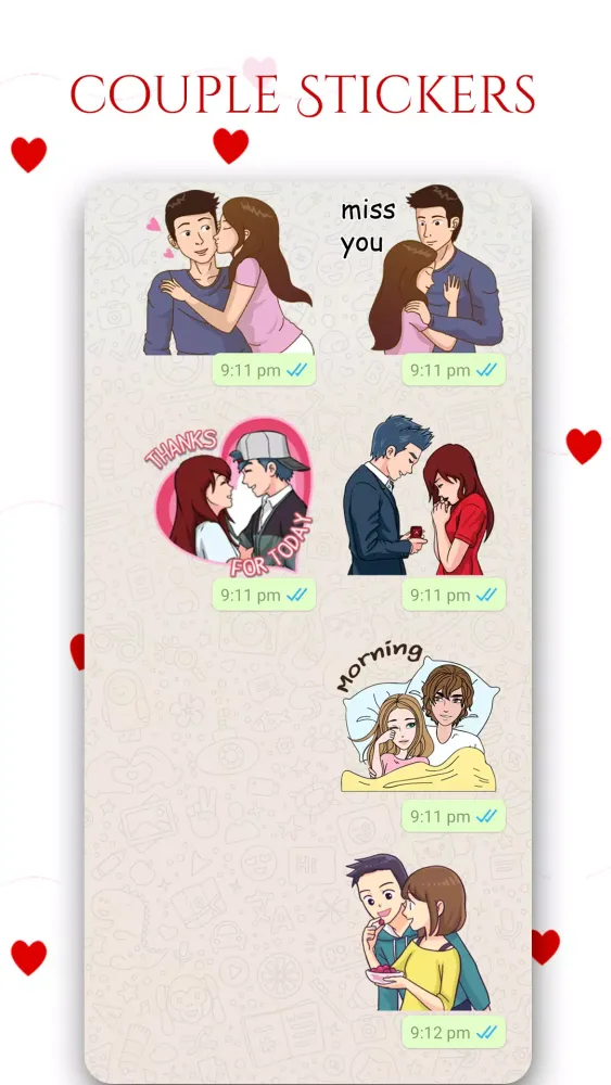 WASticker - Love Stickers App سکرین شاٹس