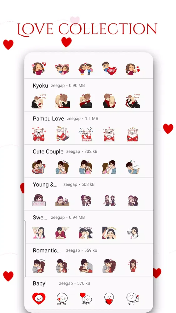 WASticker - Love Stickers App سکرین شاٹس