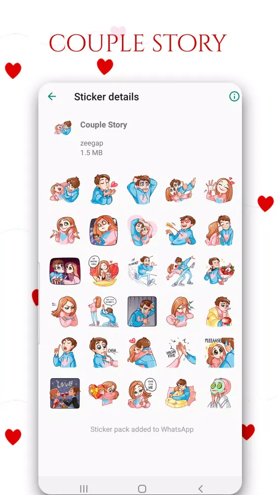 WASticker - Love Stickers App سکرین شاٹس