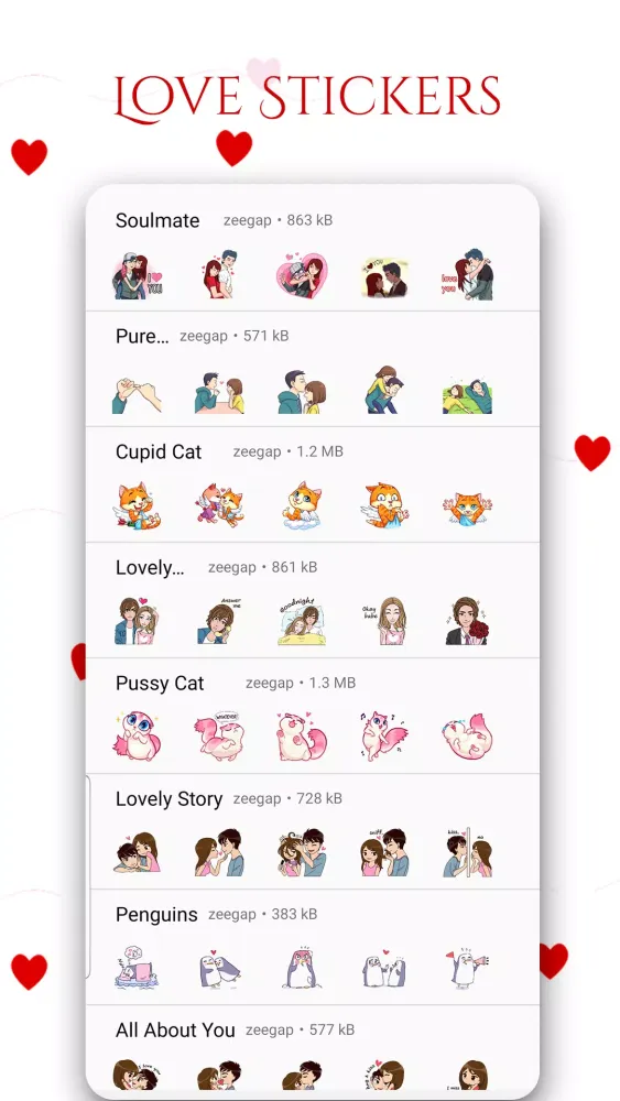 WASticker - Love Stickers App سکرین شاٹس