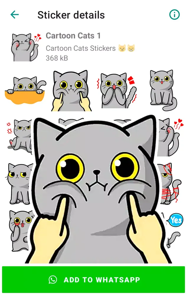 ภาพหน้าจอของ Cartoon Cat Stickers
