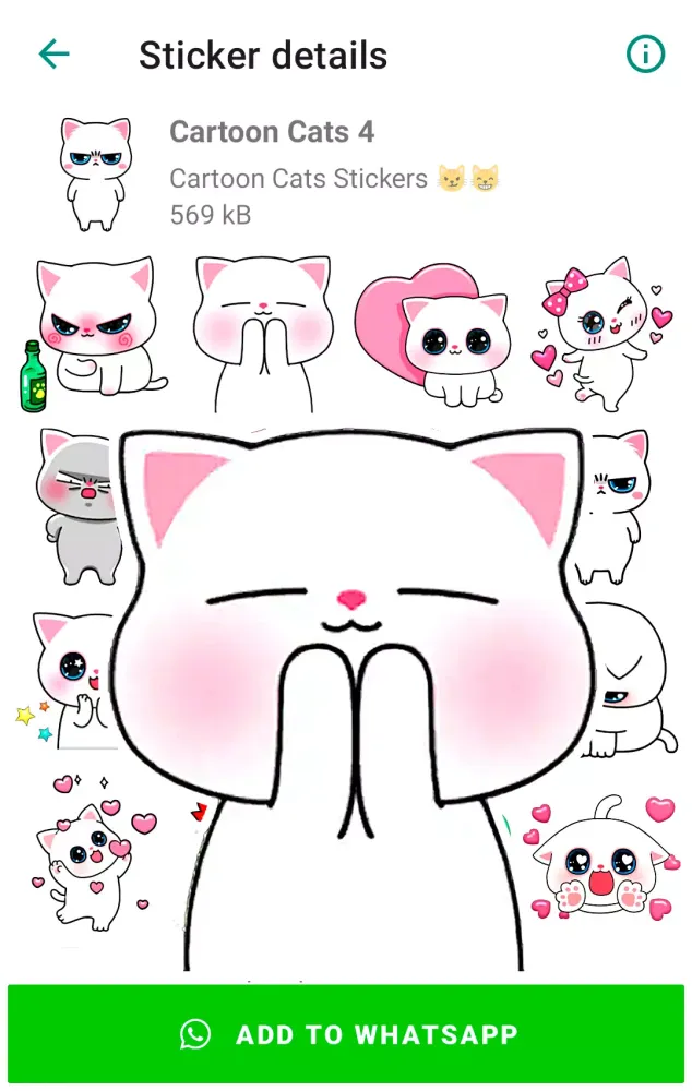 ภาพหน้าจอของ Cartoon Cat Stickers