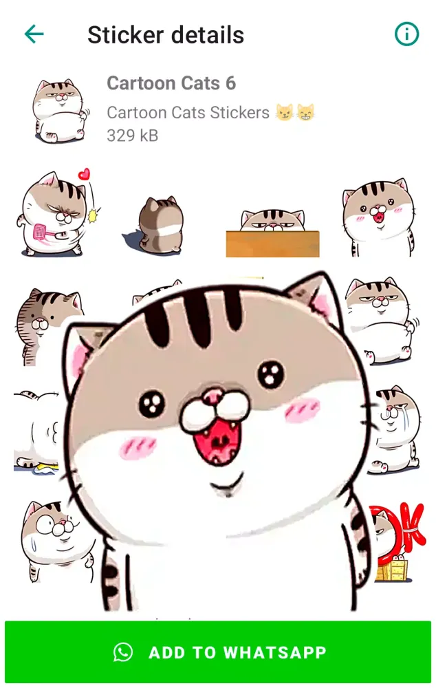 ภาพหน้าจอของ Cartoon Cat Stickers
