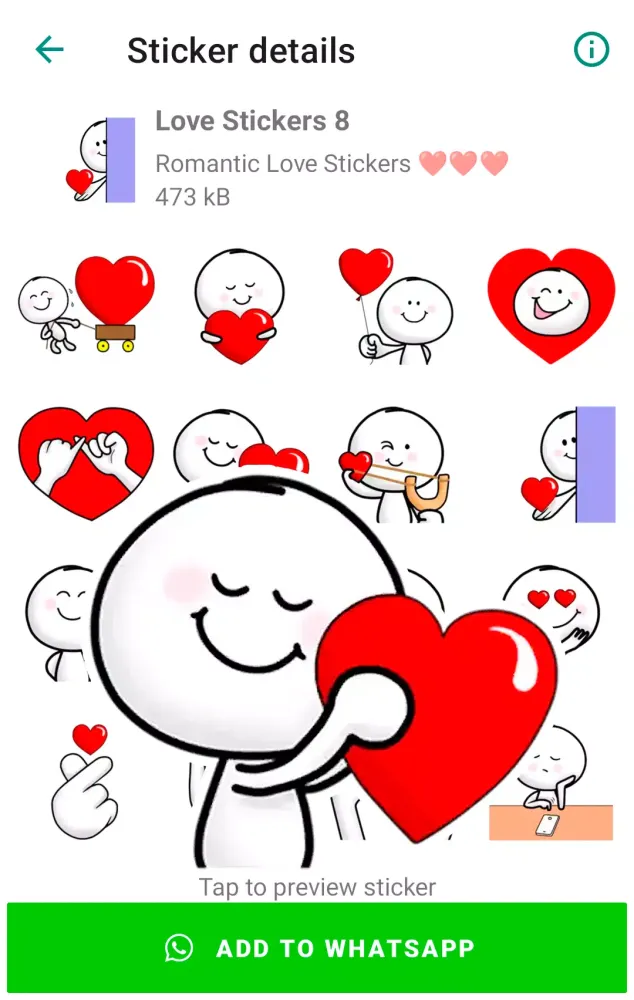 Capturas de tela do Love Stickers WASticker