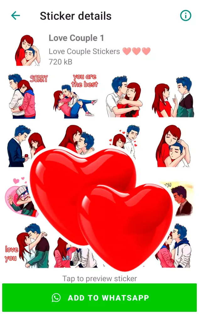 Capturas de tela do Love Stickers WASticker