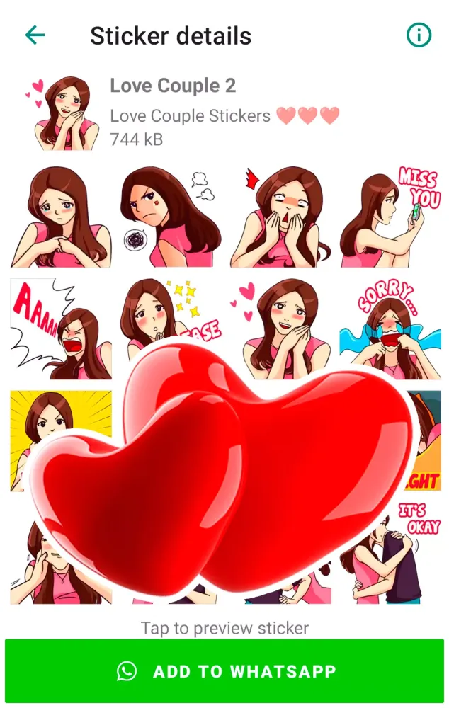 Capturas de tela do Love Stickers WASticker