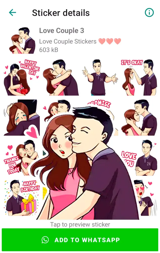Capturas de tela do Love Stickers WASticker