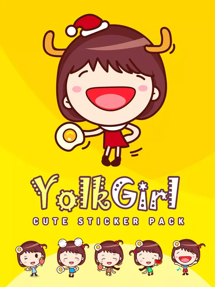 Ảnh chụp màn hình của Yolk Girl Sticker - Cute Message Sticker Emoji iPad 