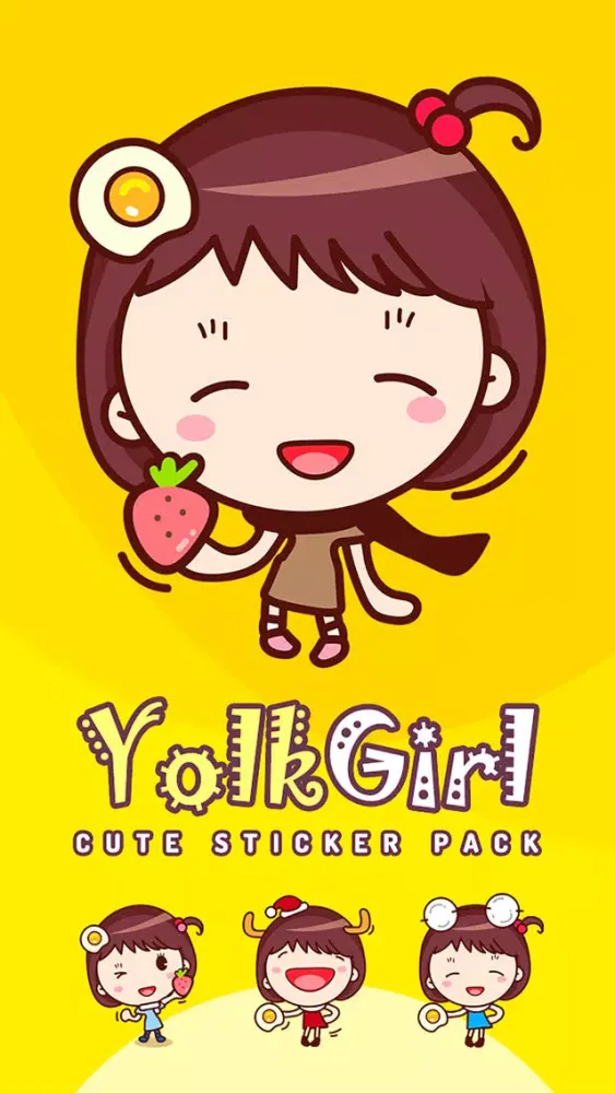 Ảnh chụp màn hình của Yolk Girl Sticker - Cute Message Sticker Emoji
