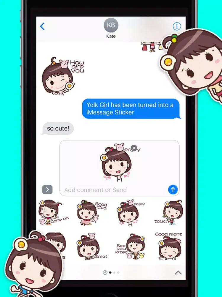 Yolk Girl Sticker Pro - Color, Cute Stickers iPad  স্ক্রিনশট