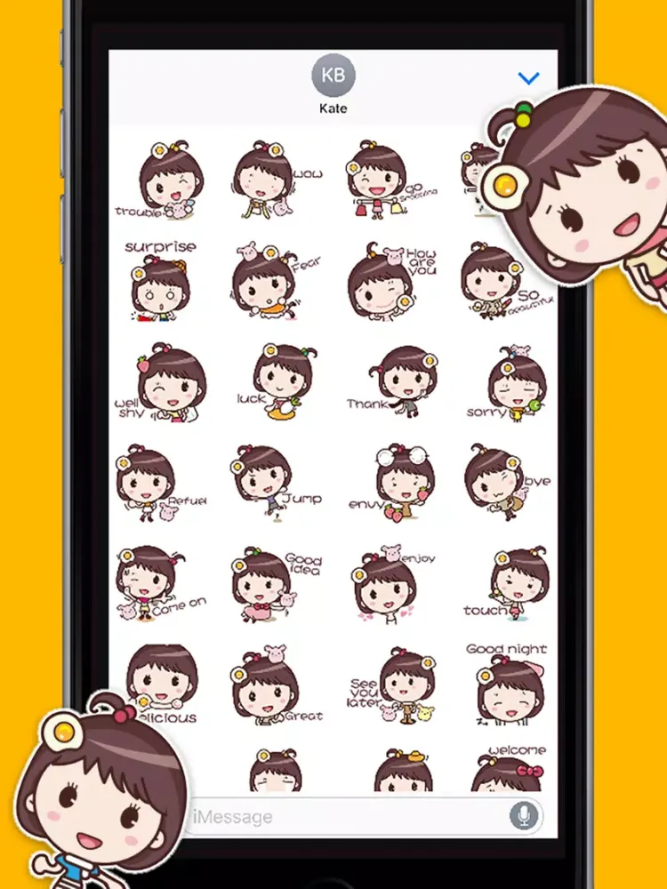 Yolk Girl Sticker Pro - Color, Cute Stickers iPad  স্ক্রিনশট