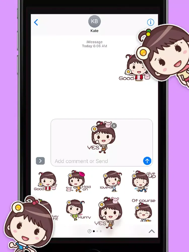 Yolk Girl Sticker Pro - Color, Cute Stickers iPad  স্ক্রিনশট