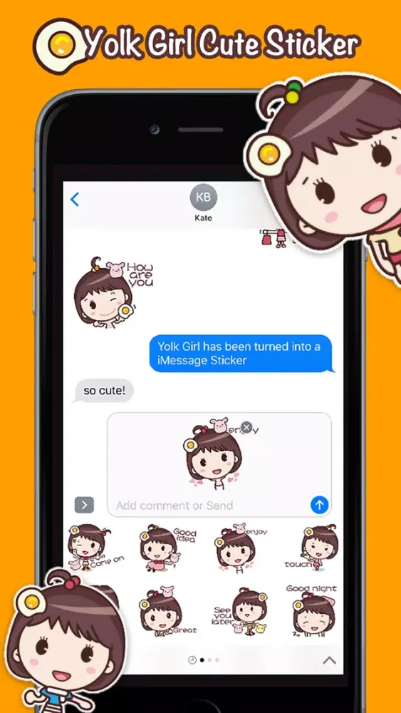 Yolk Girl Sticker Pro - Color, Cute Stickers স্ক্রিনশট
