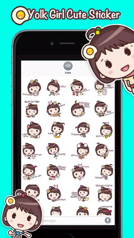 Yolk Girl Sticker Pro - Color, Cute Stickers স্ক্রিনশট
