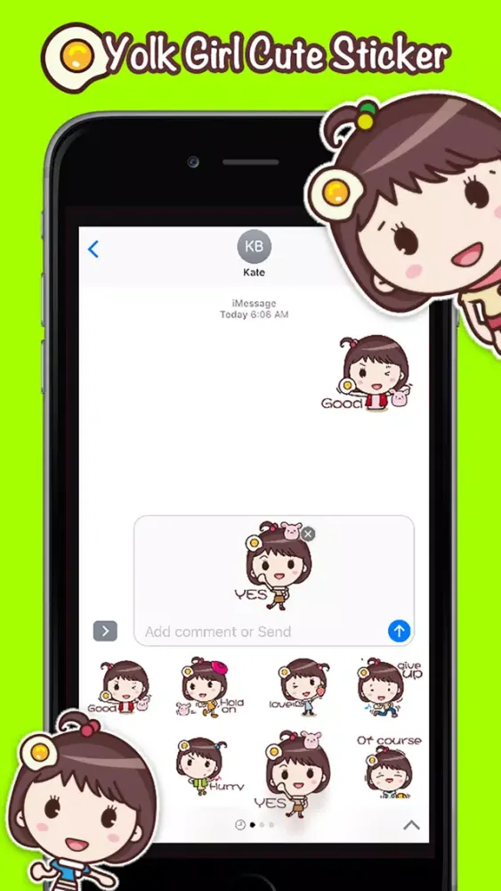 Yolk Girl Sticker Pro - Color, Cute Stickers স্ক্রিনশট
