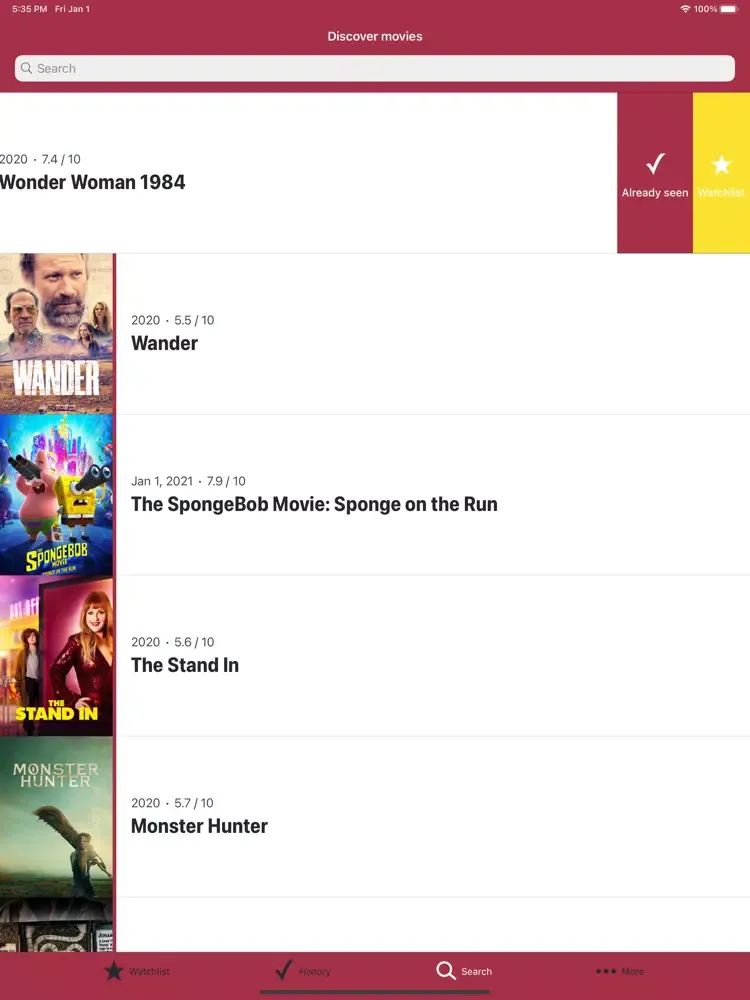 Скриншоты WATCHED ++ Movies Box Show iPad 